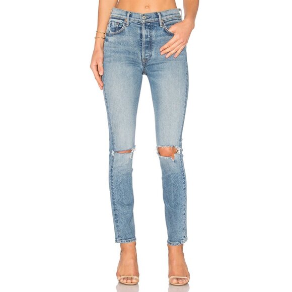 Grlfrnd Karolina High-Rise Skinny Jean In What Is Life Size 25 - Picture 1 of 9